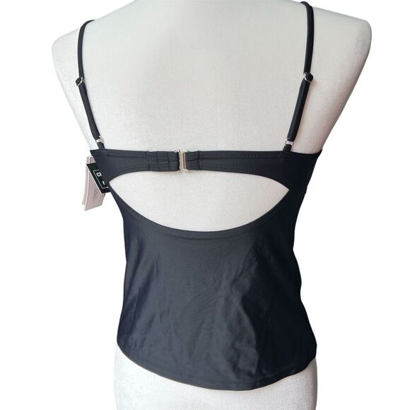 Salt and Cove Swim Womens sz XS Tankini Black Witchy Goth Basic Straps - Picture 3 of 7